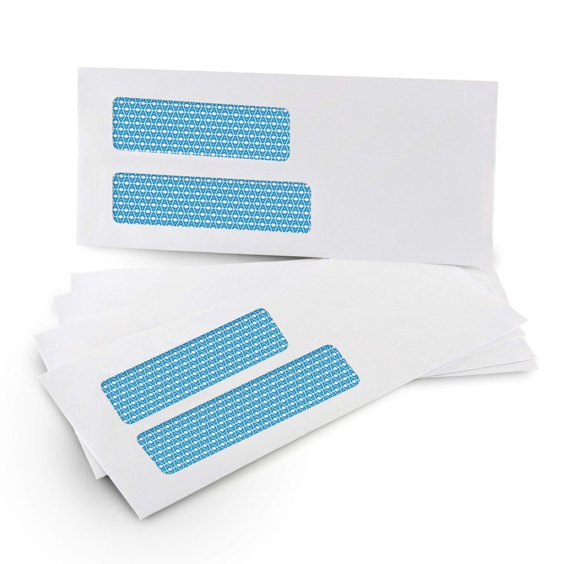 Aimoh 500#9 Double Window SELF Seal Security Envelopes - for Invoices, Statements & Documents, Security Tinted - Size 3-7/8 x 8-7/8-24 LB - 500 Count (30139) - Image 2